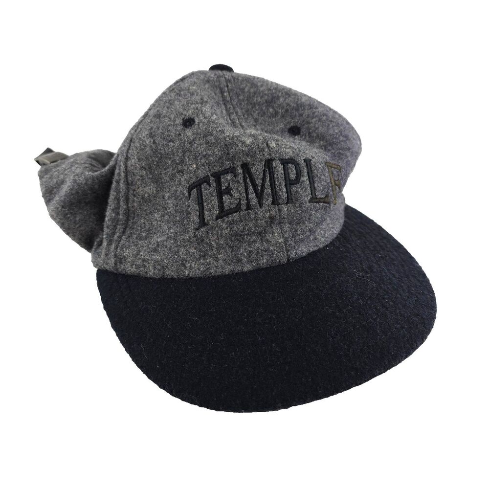 Temple University Hat Mens Adjustable Gray Wool Dental Embroidered College